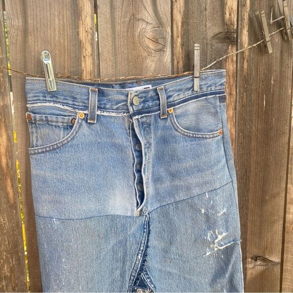 Re/done Levi’s Blue Denim midi skirt size 26 - Picture 7 of 16